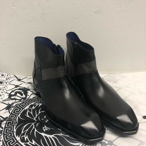 Emilio Franco boots black Italian leather zipper